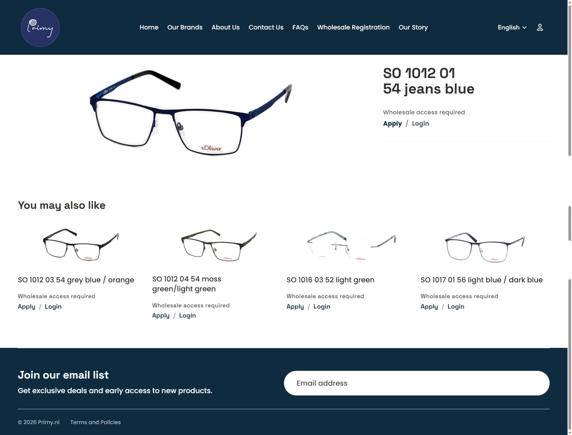 Product page optimised for approved wholesale buyers